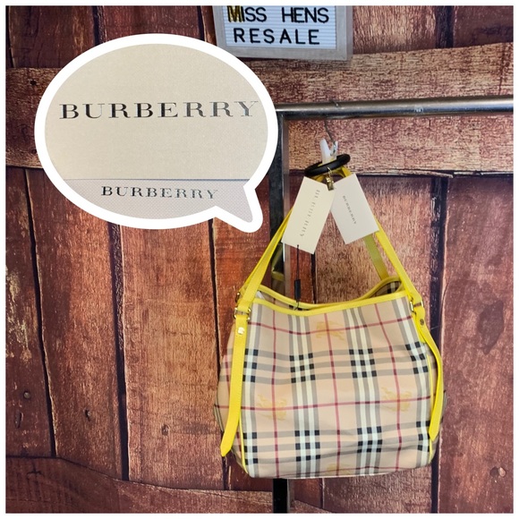 Burberry Handbags - BURBERRY CANTERBURY HAYMARKET YELLOW PLAID PURSE